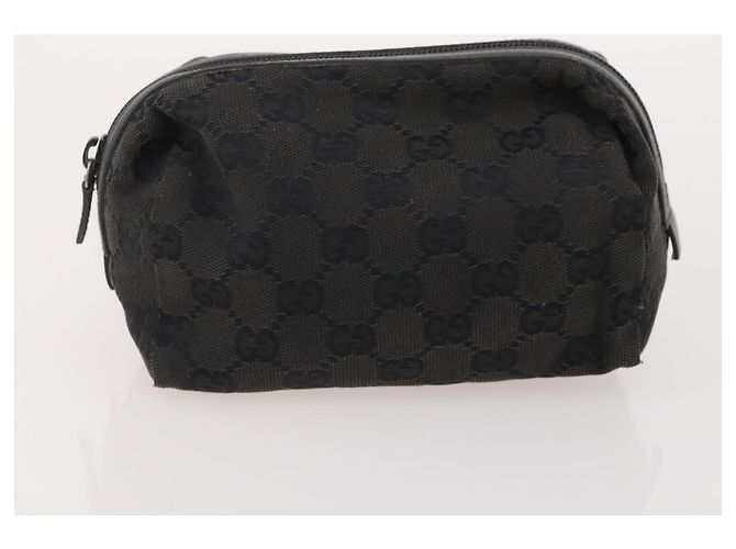 Bolso de Hombro GG Canvas Gucci PVC 5 Set Negro Beige Auth 174402 - vista 18