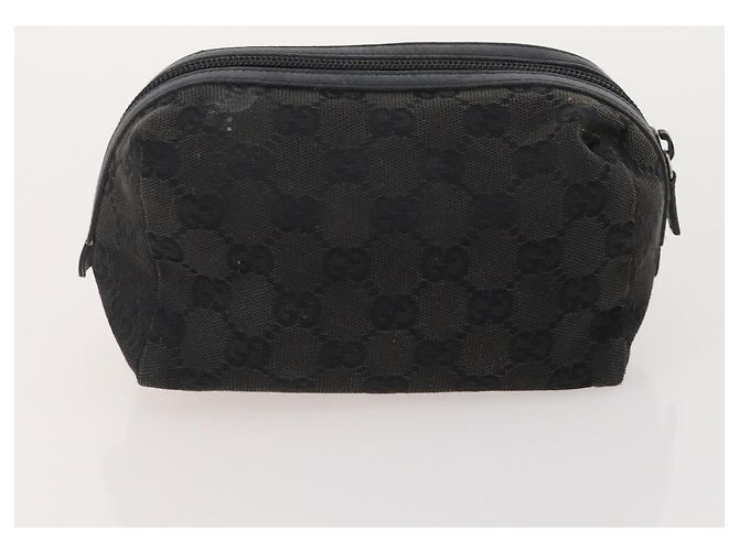 Bolso de Hombro GG Canvas Gucci PVC 5 Set Negro Beige Auth 174402 - vista 19
