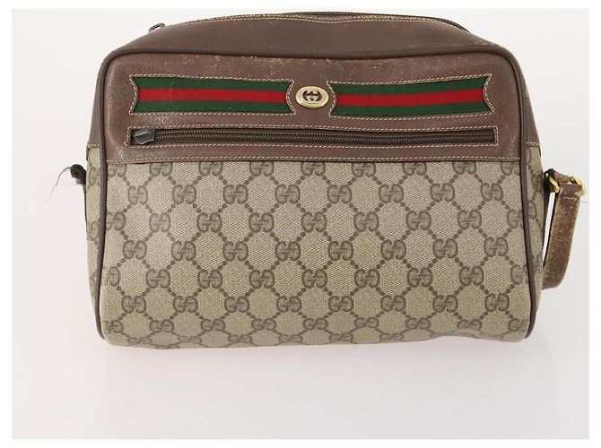 Bolso de Hombro GG Canvas Gucci PVC 5 Set Negro Beige Auth 174402 - vista 2