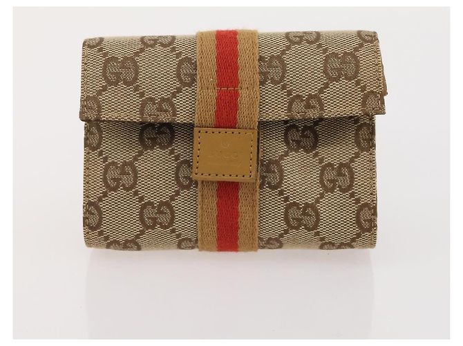 Bolso de Hombro GG Canvas Gucci PVC 5 Set Negro Beige Auth 174402 - vista 23