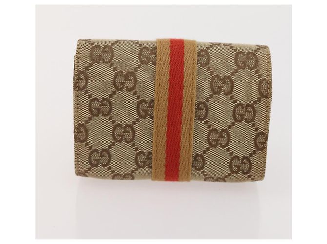 Bolso de Hombro GG Canvas Gucci PVC 5 Set Negro Beige Auth 174402 - vista 24