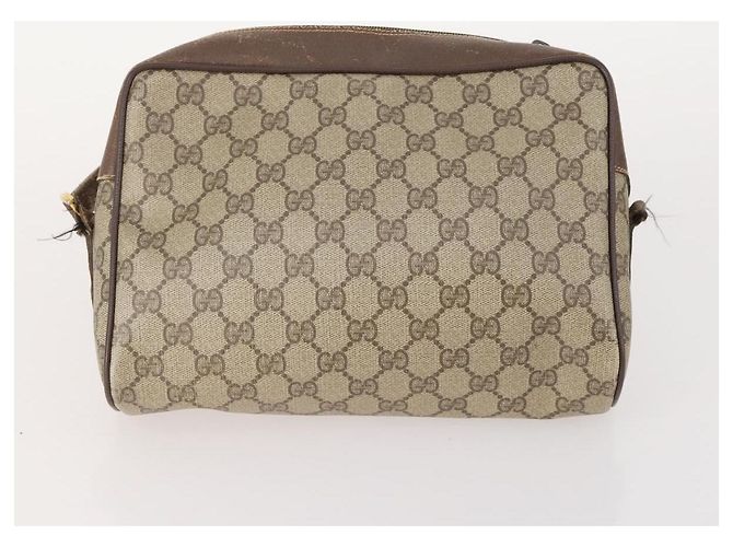 Bolso de Hombro GG Canvas Gucci PVC 5 Set Negro Beige Auth 174402 - vista 3