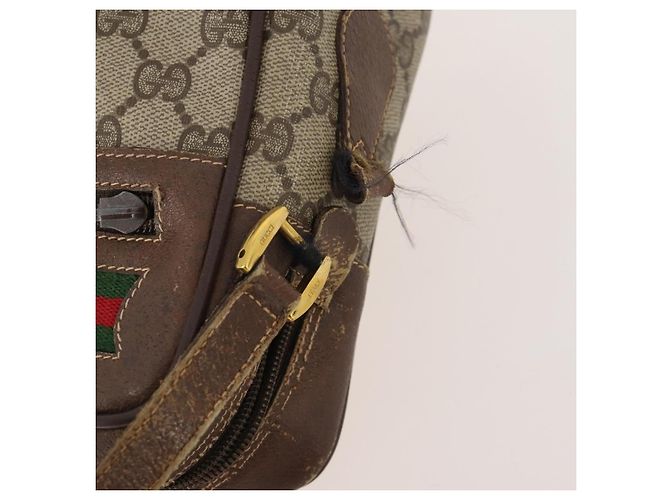 Bolso de Hombro GG Canvas Gucci PVC 5 Set Negro Beige Auth 174402 - vista 5