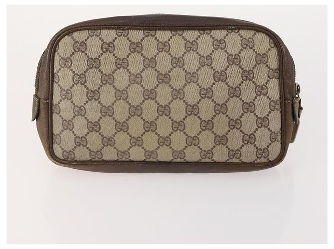 Bolso de Hombro GG Canvas Gucci PVC 5 Set Negro Beige Auth 174402 - vista 9