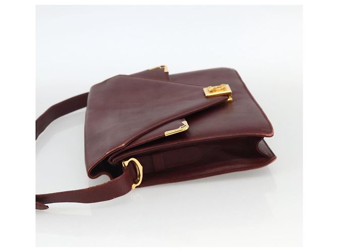 Borsa a Spalla CARTIER in Pelle 2 Set Bordeaux Beige Auth 164635 Bordò - vista 4