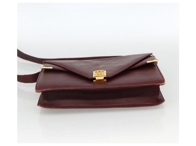 Borsa a Spalla CARTIER in Pelle 2 Set Bordeaux Beige Auth 164635 Bordò - vista 6