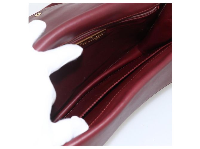 Borsa a Spalla CARTIER in Pelle 2 Set Bordeaux Beige Auth 164635 Bordò - vista 8