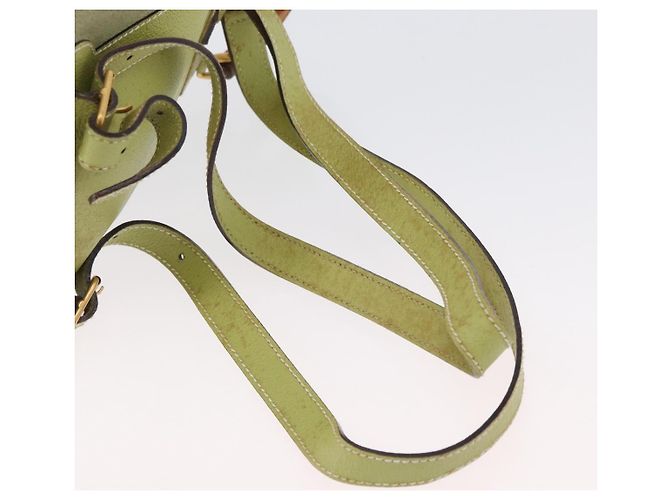 Bamboo Zaino in Bambù GUCCI Camoscio Verde Oro 003 2058 0030 Auth AMZ374 D'oro - vista 11
