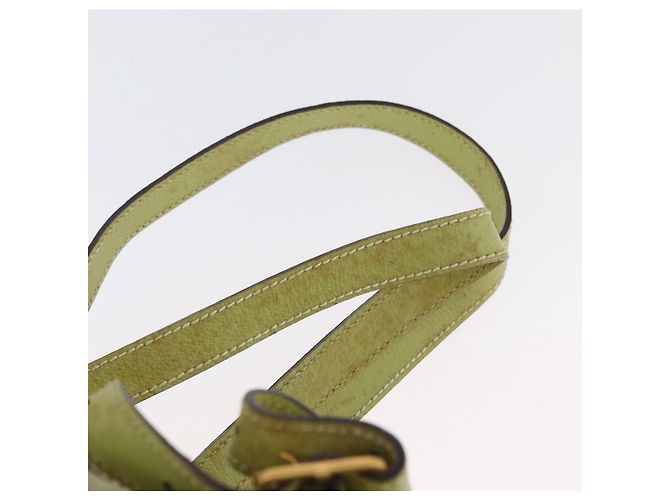 Bamboo Zaino in Bambù GUCCI Camoscio Verde Oro 003 2058 0030 Auth AMZ374 D'oro - vista 12