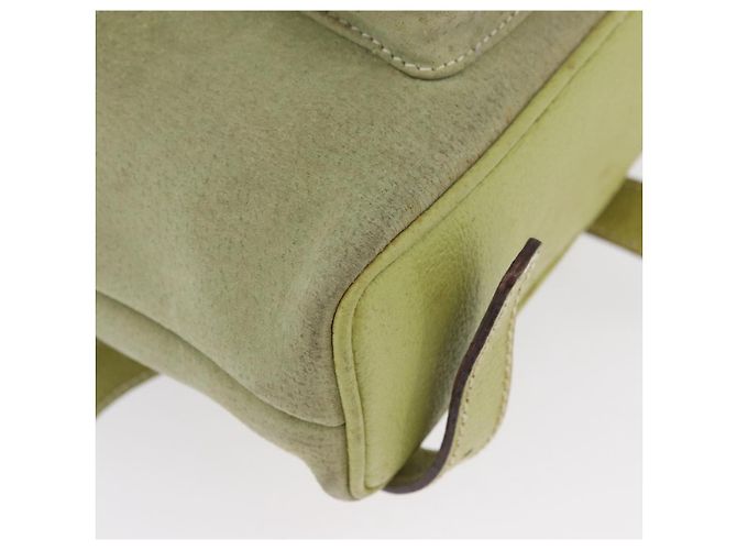 Bamboo Zaino in Bambù GUCCI Camoscio Verde Oro 003 2058 0030 Auth AMZ374 D'oro - vista 14