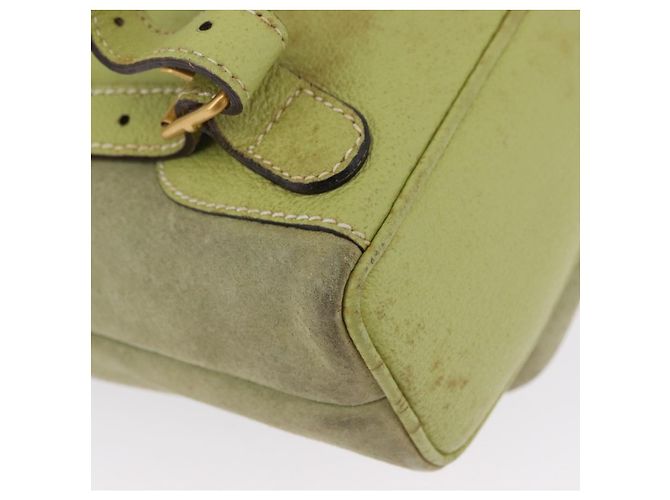 Bamboo Zaino in Bambù GUCCI Camoscio Verde Oro 003 2058 0030 Auth AMZ374 D'oro - vista 16
