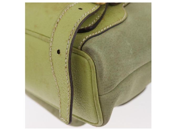 Bamboo Zaino in Bambù GUCCI Camoscio Verde Oro 003 2058 0030 Auth AMZ374 D'oro - vista 17