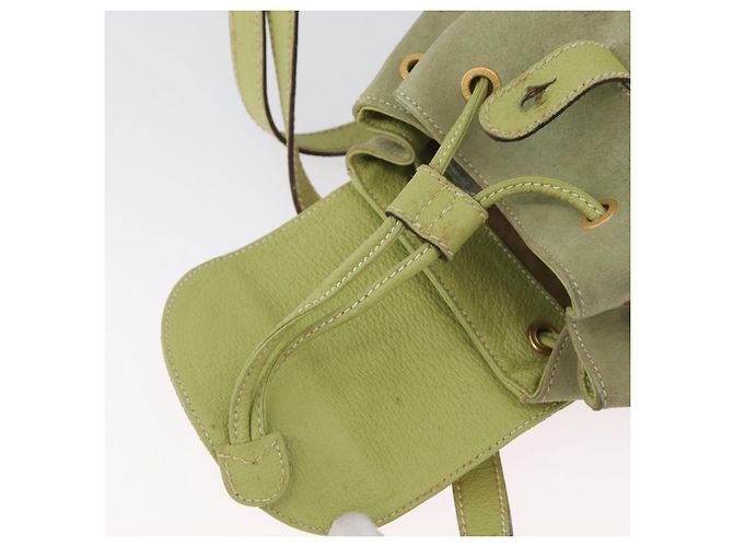 Bamboo Zaino in Bambù GUCCI Camoscio Verde Oro 003 2058 0030 Auth AMZ374 D'oro - vista 20