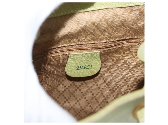 Bamboo Zaino in Bambù GUCCI Camoscio Verde Oro 003 2058 0030 Auth AMZ374 D'oro - vista 21