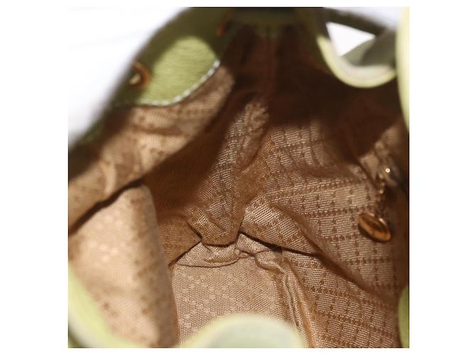 Bamboo Zaino in Bambù GUCCI Camoscio Verde Oro 003 2058 0030 Auth AMZ374 D'oro - vista 24