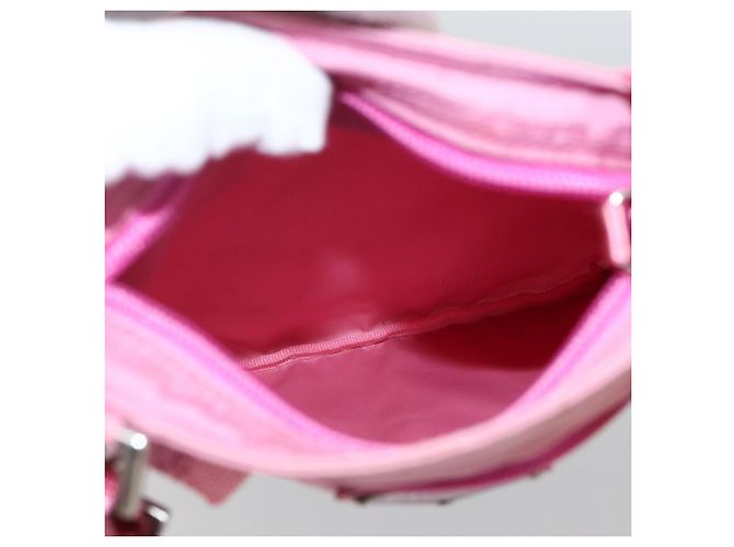 Borsa a Spalla PRADA Nylon Rosa Argento Auth YKZ1090 - vista 18