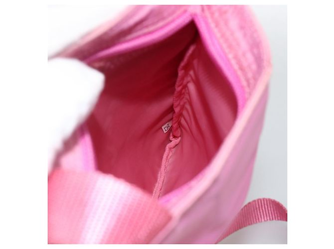Borsa a Spalla PRADA Nylon Rosa Argento Auth YKZ1090 - vista 20