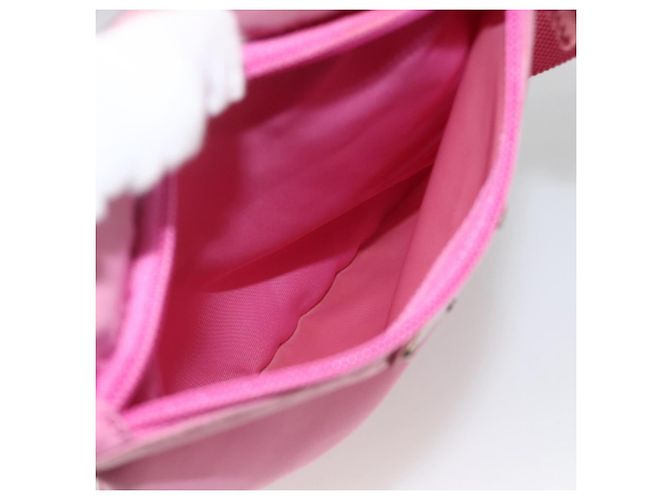 Borsa a Spalla PRADA Nylon Rosa Argento Auth YKZ1090 - vista 21