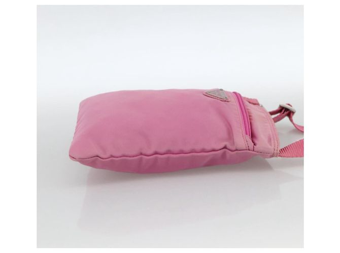 Borsa a Spalla PRADA Nylon Rosa Argento Auth YKZ1090 - vista 5