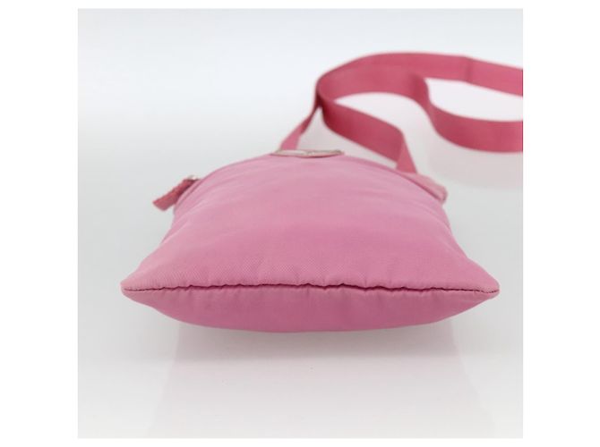 Borsa a Spalla PRADA Nylon Rosa Argento Auth YKZ1090 - vista 9