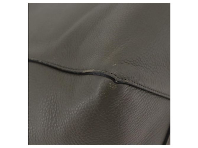 Céline Bolso Tote Cabas Phantom de cuero gris plateado de CELINE Auth hk3679 Castaño Plata - vista 12