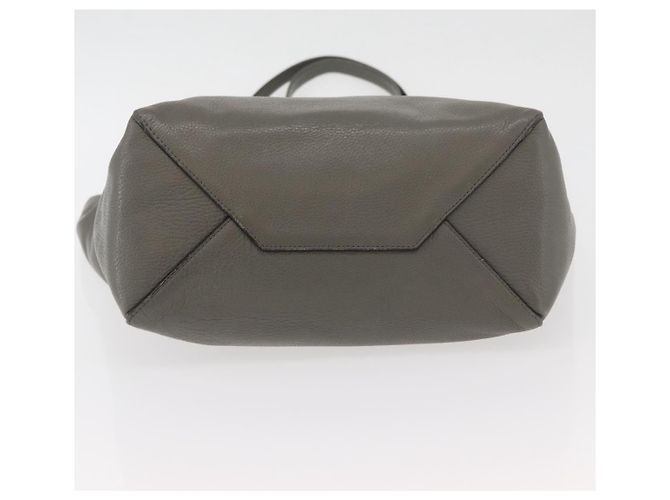 Céline Bolso Tote Cabas Phantom de cuero gris plateado de CELINE Auth hk3679 Castaño Plata - vista 9