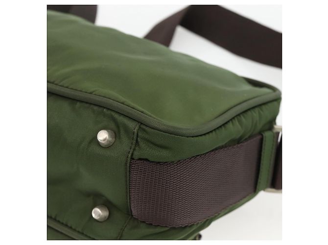 Borsa a Spalla PRADA in Nylon Verde Argento Auth BA11940 - vista 12