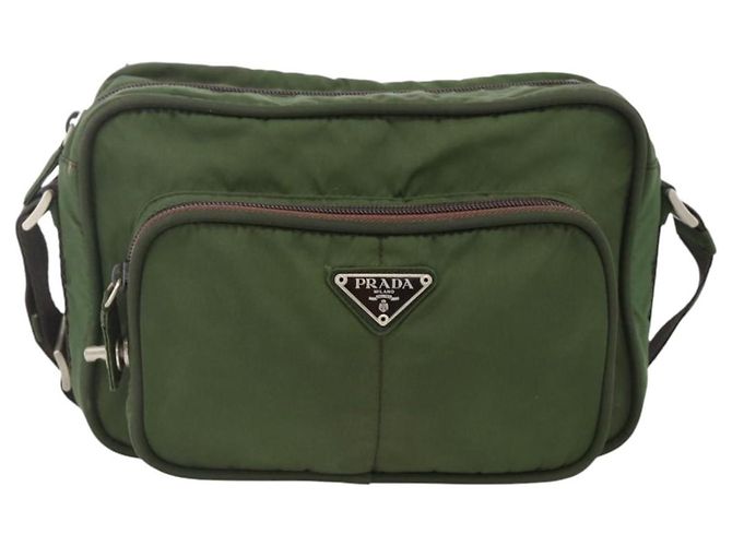 Borsa a Spalla PRADA in Nylon Verde Argento Auth BA11940 - vista 2