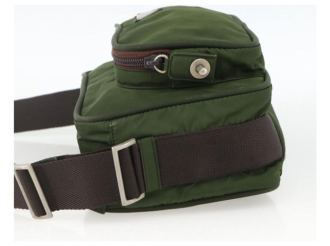 Borsa a Spalla PRADA in Nylon Verde Argento Auth BA11940 - vista 4