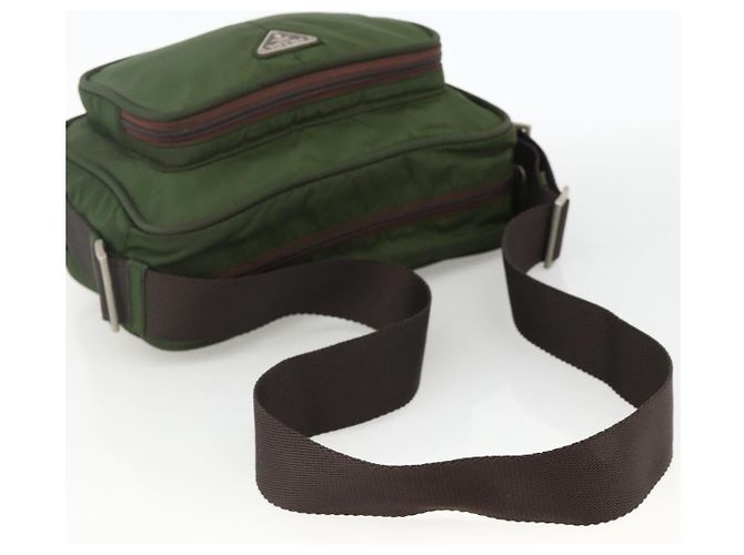 Borsa a Spalla PRADA in Nylon Verde Argento Auth BA11940 - vista 7