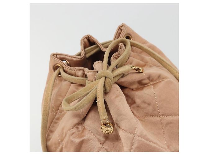 CHANEL Matelassé Rucksack Satin Rosa Gold CC Auth bs34274 Pink Golden - Ansicht 14