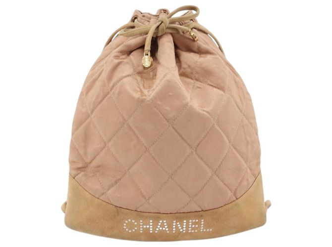CHANEL Matelassé Rucksack Satin Rosa Gold CC Auth bs34274 Pink Golden - Ansicht 2