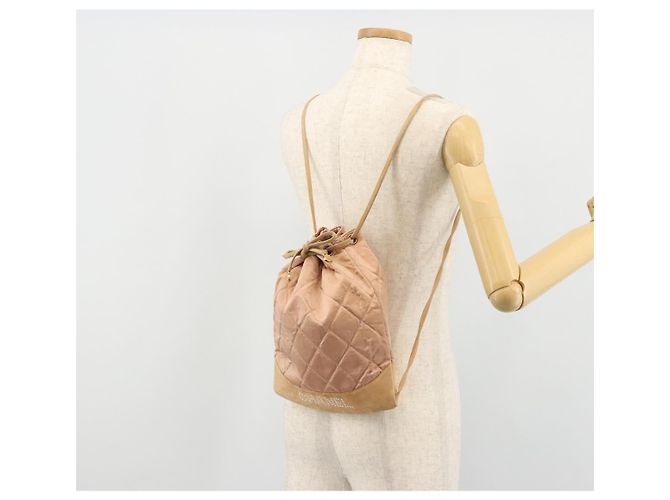 CHANEL Matelassé Rucksack Satin Rosa Gold CC Auth bs34274 Pink Golden - Ansicht 21
