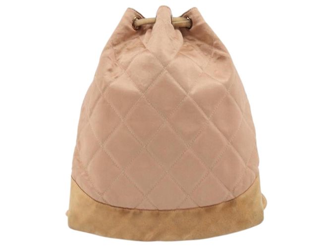 CHANEL Matelassé Rucksack Satin Rosa Gold CC Auth bs34274 Pink Golden - Ansicht 3