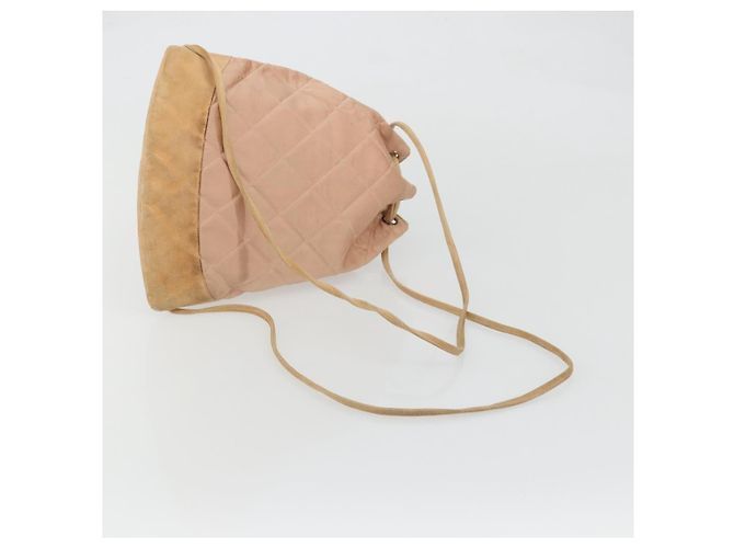 CHANEL Matelassé Rucksack Satin Rosa Gold CC Auth bs34274 Pink Golden - Ansicht 7