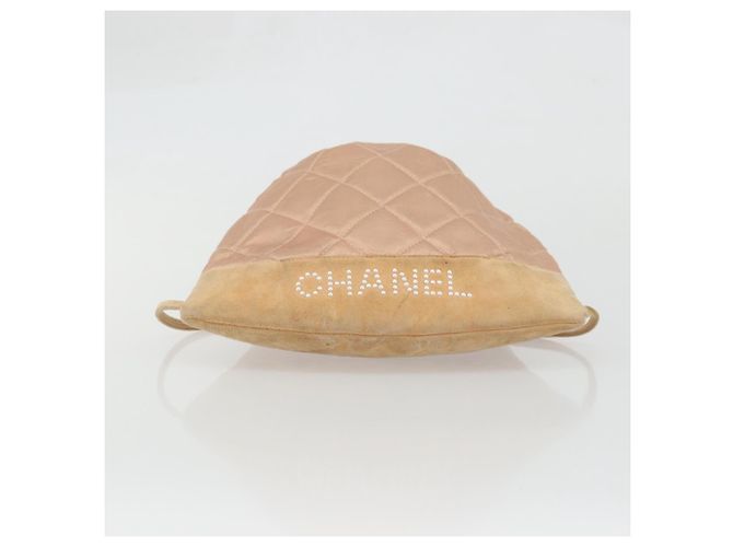 CHANEL Matelassé Rucksack Satin Rosa Gold CC Auth bs34274 Pink Golden - Ansicht 9