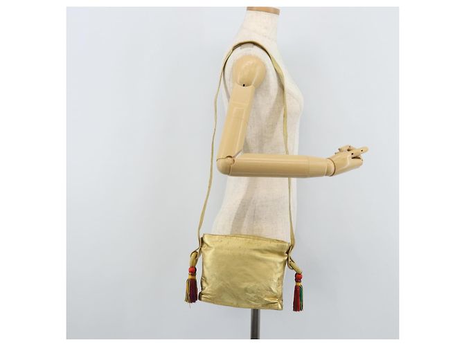 Borsa a Spalla in Pelle LOEWE anagramma Oro Auth AMZ499 D'oro - vista 22
