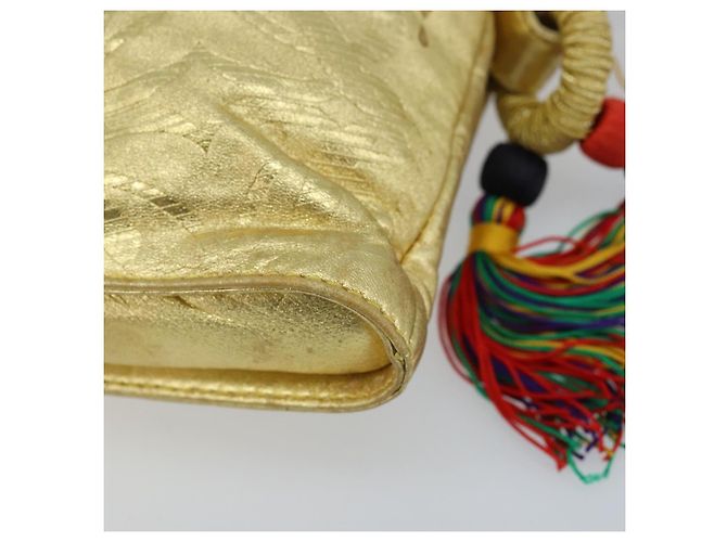 Borsa a Spalla in Pelle LOEWE anagramma Oro Auth AMZ499 D'oro - vista 9