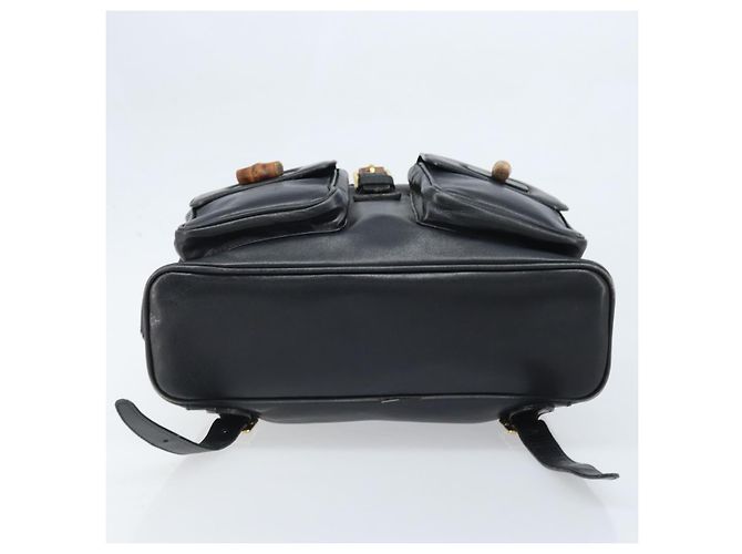 Zaino in Pelle Gucci Bamboo Nero Oro 003 2058 0016 Auth gh2009 - vista 12