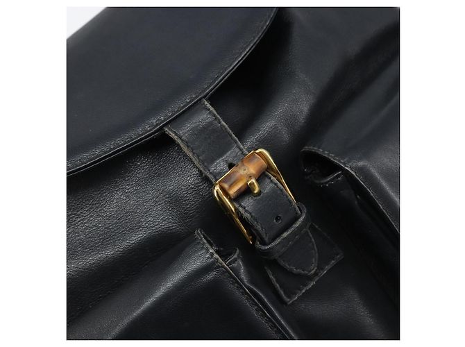 Zaino in Pelle Gucci Bamboo Nero Oro 003 2058 0016 Auth gh2009 - vista 17