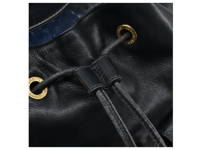 Zaino in Pelle Gucci Bamboo Nero Oro 003 2058 0016 Auth gh2009 - vista 19