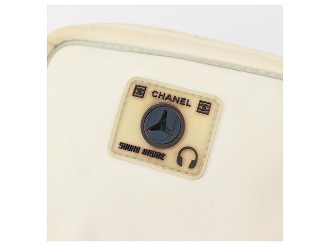 CHANEL Borsa a Spalla Camelia Sport in Nylon Bianco Argento CC Auth bs34278 - vista 16