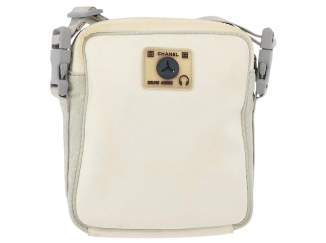 CHANEL Borsa a Spalla Camelia Sport in Nylon Bianco Argento CC Auth bs34278 - vista 3
