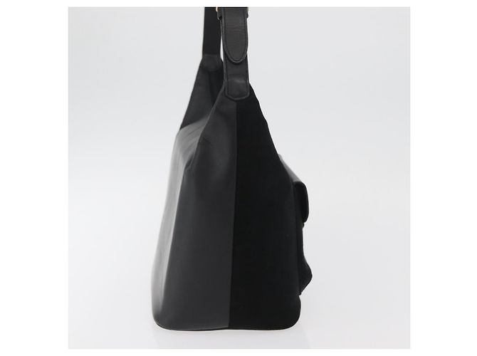 Borsa a Spalla Burberrys in Pelle Scamosciata Nera e Oro Auth bs34378 Nero D'oro - vista 5