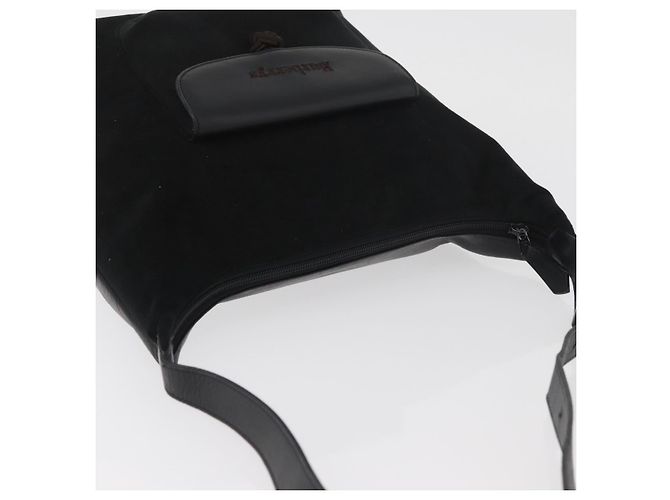 Borsa a Spalla Burberrys in Pelle Scamosciata Nera e Oro Auth bs34378 Nero D'oro - vista 6