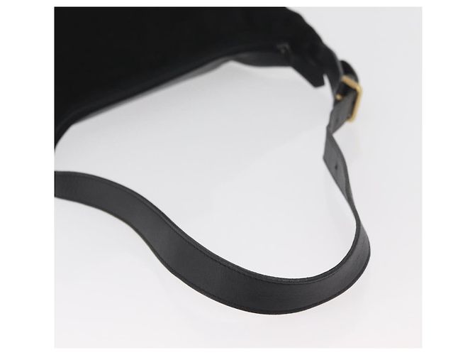 Borsa a Spalla Burberrys in Pelle Scamosciata Nera e Oro Auth bs34378 Nero D'oro - vista 7
