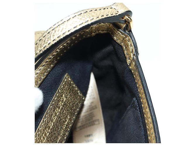 BURBERRY Schultertasche aus Leder Gold Auth INZ018A Golden - Ansicht 18