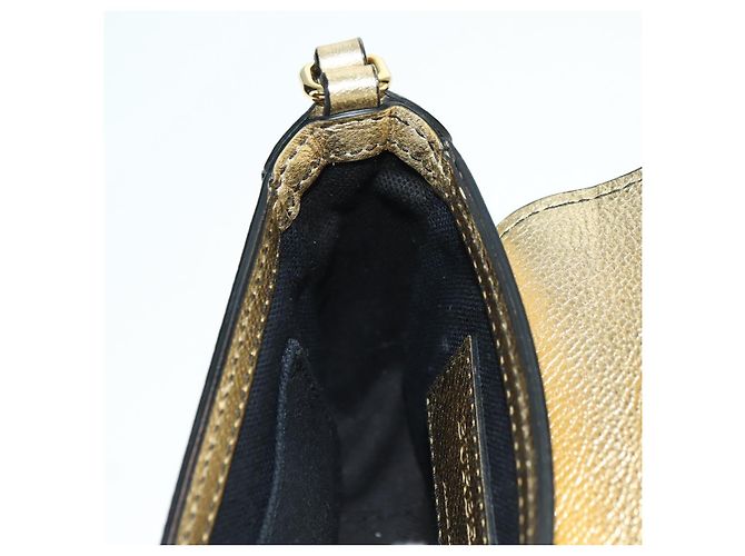 BURBERRY Schultertasche aus Leder Gold Auth INZ018A Golden - Ansicht 19