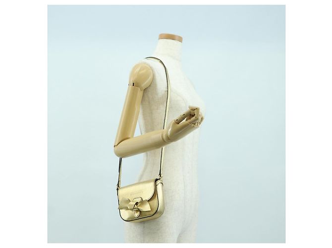 BURBERRY Schultertasche aus Leder Gold Auth INZ018A Golden - Ansicht 21