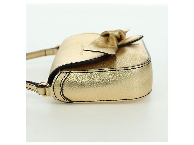 BURBERRY Schultertasche aus Leder Gold Auth INZ018A Golden - Ansicht 4